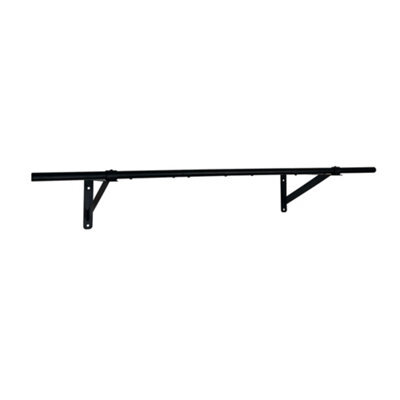 Oypla 4Ft Wall Mounted Garment Clothes Rail Super Heavy Duty All Metal Black - image 1