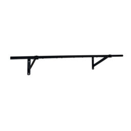 Oypla 4Ft Wall Mounted Garment Clothes Rail Super Heavy Duty All Metal Black - thumbnail 2