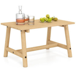 Gainoom Outdoor Natural Coffee Table Solid Wood Patio Table For Garden - thumbnail 9
