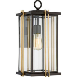 Stylish Outdoor Ip44 Wall Light In Western Bronze With Led E27 Bulb