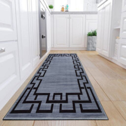 Ameha Nico Printed Extra Large Area Rug Kitchen Hallway Runner Living Room Greek Key Grey Modern Rugs 80X300 Cm - thumbnail 5