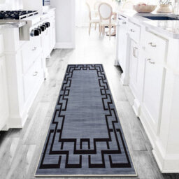 Ameha Nico Printed Extra Large Area Rug Kitchen Hallway Runner Living Room Greek Key Grey Modern Rugs 80X300 Cm - thumbnail 9