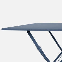 Sweeek - Square 2-Seater Folding Metal Bistro Garden Table With 2 Chairs Grey Blue 70X707X71 Cm - Emilia - thumbnail 5