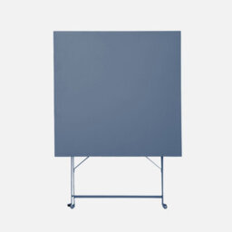 Sweeek - Square 2-Seater Folding Metal Bistro Garden Table With 2 Chairs Grey Blue 70X707X71 Cm - Emilia - thumbnail 4