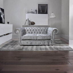 Chesterfield Handmade 2 Seater Sofa Settee Shimmer Silver Grey Velvet In Classic Style - thumbnail 2