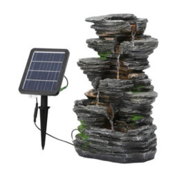 Breeins Outdoor Solar Powered Cascading Water Feature Garden Layered Led Fountain Outdoor Ornament Statue Fountain 48.5Cm H - thumbnail 4