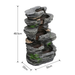 Breeins Outdoor Solar Powered Cascading Water Feature Garden Layered Led Fountain Outdoor Ornament Statue Fountain 48.5Cm H - thumbnail 7