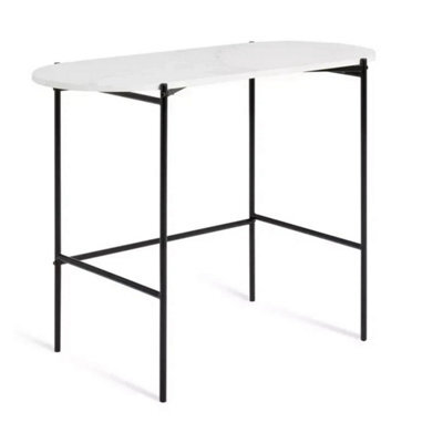 White Modern Marble Style Home Office Desk Table - image 1
