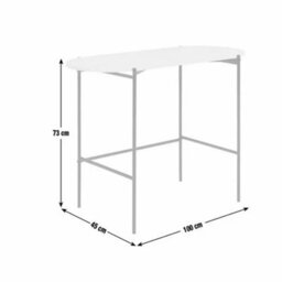 White Modern Marble Style Home Office Desk Table - thumbnail 2