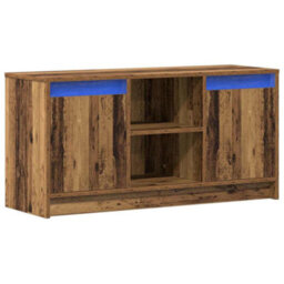 Berkfield Tv Cabinet With Led Lights - Old Wood, 100X34X50 Cm In Engineered Wood. - thumbnail 2