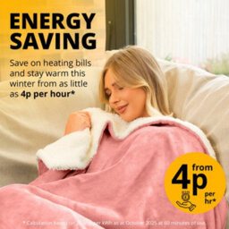Homiu Electric Heated Throw, Energy-Efficient Sherpa & Fleece Blanket, 9 Heat Settings & Timer Auto Shut-Off & Overheat Protection - thumbnail 5