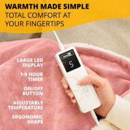 Homiu Electric Heated Throw, Energy-Efficient Sherpa & Fleece Blanket, 9 Heat Settings & Timer Auto Shut-Off & Overheat Protection - thumbnail 4