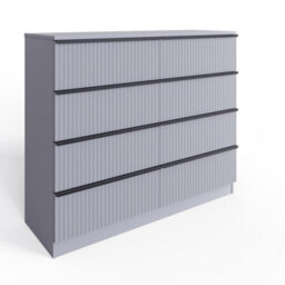 Fwstyle Lania Scalloped Grey 8 Drawer Chest (H) 77Cm (W) 114Cm (D) 40Cm - thumbnail 2