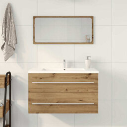Walplus Bathroom Sink Cabinet Artisan Oak 80X38.5X48 Cm Engineered Wood - thumbnail 3