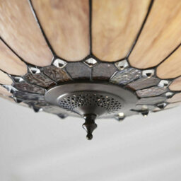 Tiffany Glass Hanging Ceiling Pendant Light Dark Bronze 3 Lamp Shade I00084 - thumbnail 3