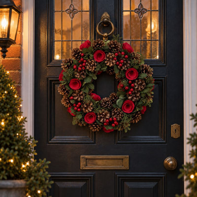 Neo 50Cm Christmas Traditional Festive Door Wreath Red Berries Pine Cones - image 1