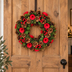 Neo 50Cm Christmas Traditional Festive Door Wreath Red Berries Pine Cones - thumbnail 9