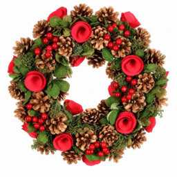 Neo 50Cm Christmas Traditional Festive Door Wreath Red Berries Pine Cones - thumbnail 2