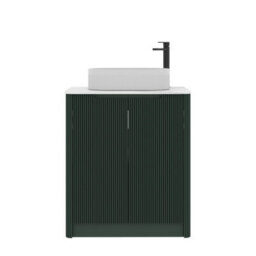 Royal Bathrooms Avenza 600mm Deep Moss Green Floor Standing Bathroom Vanity Unit 2 Door With Lyon Basin - thumbnail 6