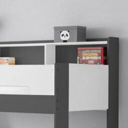 Orion Grey And White Wooden Storage Triple Sleeper Bunk Bed Frame - 3Ft Single Top And 4Ft Small Double Bottom - thumbnail 3