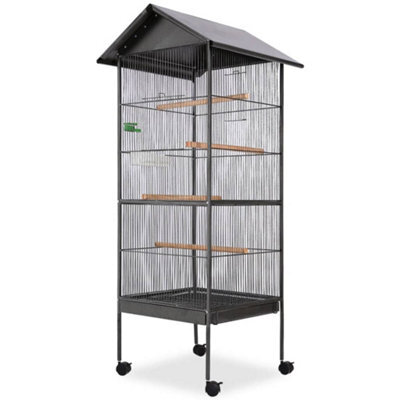 Vidaxl Bird Cage With Roof Black 66X66X155 Cm Steel - image 1