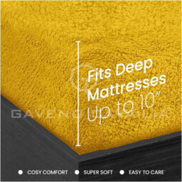 Gc Gaveno Cavailia Teddy Bear Plain Fitted Sheet Single Ochre Fleece Thermal Warm Super Soft & Warm Fluffy Fitted Bed Sheet - thumbnail 4
