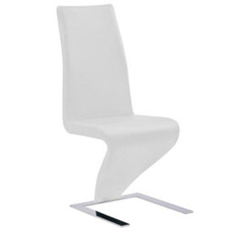 Furniture in Fashion Demi Z White Faux Leather Dining Chairs With Chrome Feet In Pair - thumbnail 2