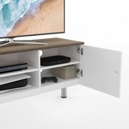 "Avf Whitesands 1.2M Tv Stand, For Tvs Up To 60"" - Satin White & Wood" - thumbnail 5