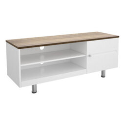 "Avf Whitesands 1.2M Tv Stand, For Tvs Up To 60"" - Satin White & Wood"