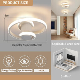 18W Spiral Led Ceiling Light Modern Flush Mount White Lamp 3000K Warm White For Kitchen Hallway Bedroom Living Room - thumbnail 5