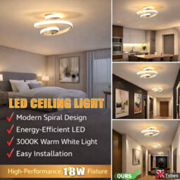 18W Spiral Led Ceiling Light Modern Flush Mount White Lamp 3000K Warm White For Kitchen Hallway Bedroom Living Room - thumbnail 9