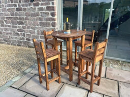 Charles Taylor Trading Deluxe Alfresco Bar Set Four Seater - L170 X W170 X H110 - Redwood - Fully Assembled - thumbnail 1