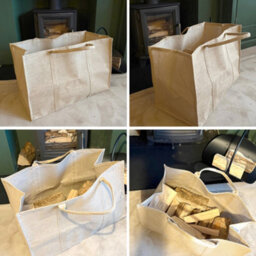 Thorness Large Hessian Firewood Carry Bag Log Carrier With Two Handles Firewood Storage Fireside Log Storage - thumbnail 9