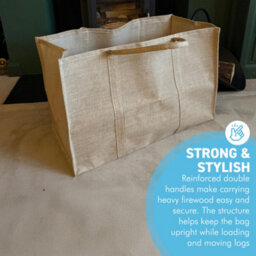 Thorness Large Hessian Firewood Carry Bag Log Carrier With Two Handles Firewood Storage Fireside Log Storage - thumbnail 3
