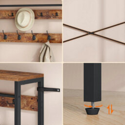 120 X 39.5 X182 Cm Hall Tree Coat Rack With Shoe Bench Storage - thumbnail 5