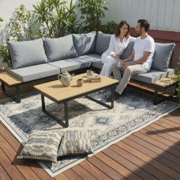 Birchtree 5-Seater Garden Furniture Set Corner Sofa Conversation Set W/coffee Table Grey
