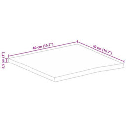Berkfield Table Top Live Edge 40X40X2.5 Cm Solid Wood Mango - thumbnail 9