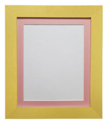 Frames By Post Metro Gold Frame With Pink Mount For Image Size A2 - thumbnail 1