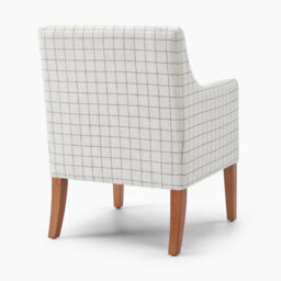 Furniturebox Uk Aubrey Beige Check Fabric Wingback Accent Armchair - thumbnail 5