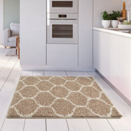 The Rugs Moroccan Shaggy Rugs And Runners Soft Fluffy Trellis Design High Pile Beige And Ivory  Living Room Kitchen Hallway 620 - thumbnail 6