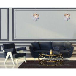 Happy Homewares Modern Waterfall Design Pendant Shade With Multi Colour Acrylic Drops And Beads - thumbnail 6