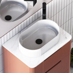 Royal Bathrooms Avenza 700mm Terracotta Clay Floor Standing Countertop Bathroom Vanity Unit 2 Drawer With Lyon Basin - thumbnail 7
