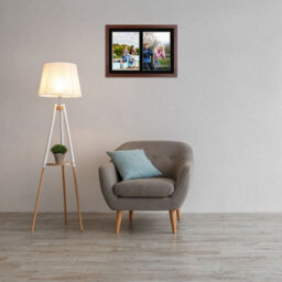 AK Frames 20X14 Rose Wood Modern Multi Photo Frame With Black Mount - Holds 2 Apertures (2X) A4 Photos - thumbnail 3