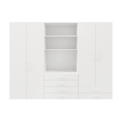 GoodHome Atomia White Chipboard Bedroom Storage Unit (H)2250mm (W)3000mm (D)580mm - image 1