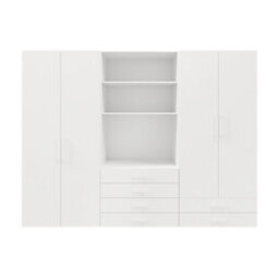 GoodHome Atomia White Chipboard Bedroom Storage Unit (H)2250mm (W)3000mm (D)580mm - thumbnail 1