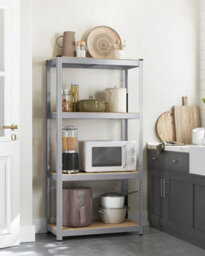 Songmics 4-Tier Shelving Unit, Steel Storage Shelf, Shelving Unit For Storage, Boltless, For Garage, Shed, Silver - thumbnail 2