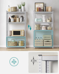 Songmics 4-Tier Shelving Unit, Steel Storage Shelf, Shelving Unit For Storage, Boltless, For Garage, Shed, Silver - thumbnail 5