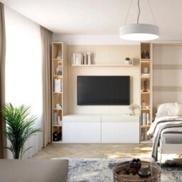 Arte Charlie Ch-16 Floating Shelf 175 Cm In Cashmere - Wide Wall-Mounted Display With Optional Led - thumbnail 3