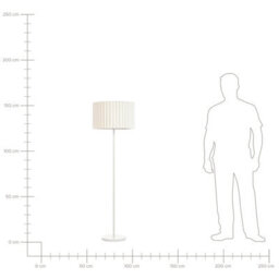 Beliani Floor Lamp 154Cm - Off-White Drum Shade, Iron Base, Beige Accent - thumbnail 9