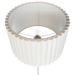 Beliani Floor Lamp 154Cm - Off-White Drum Shade, Iron Base, Beige Accent - thumbnail 3
